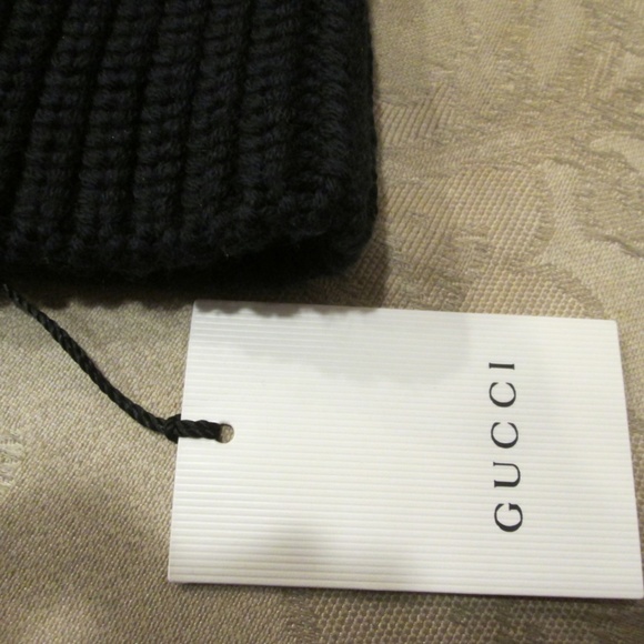 new GUCCI black WOOL Tiger Supreme beanie Sz M - Picture 2 of 13